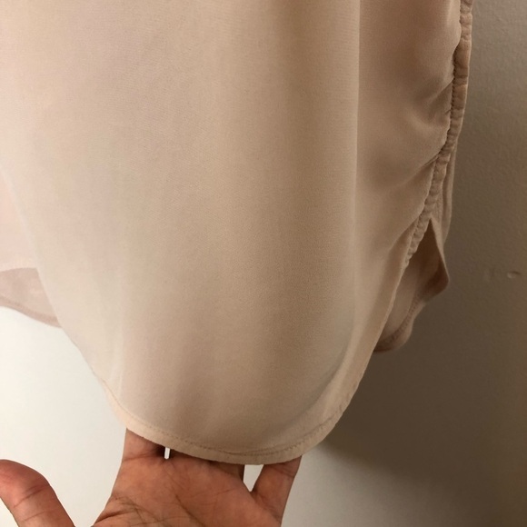 Vince Silk Shirt Tail Mixed Media Tank Top Ballet Pink XS - Picture 6 of 6